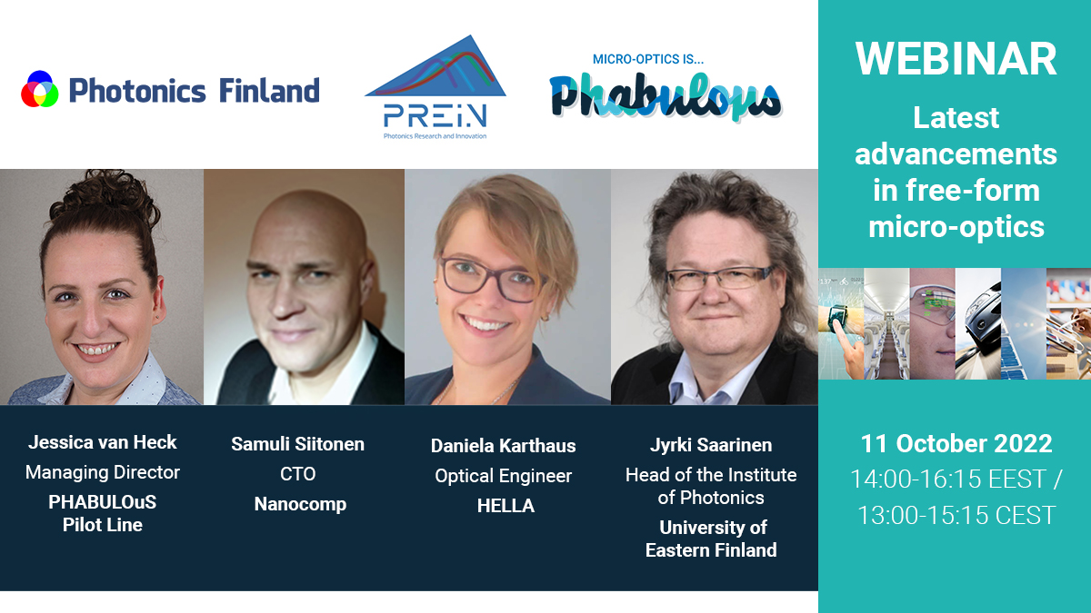 📢Want to discover the latest advancements in free-form micro-optics? Join our webinar 11 October 2022 from 13:00 CEST. In collaboration with @PhotonicsFin & @flagshipprein Register here: photonics.fi/event/latest-a…