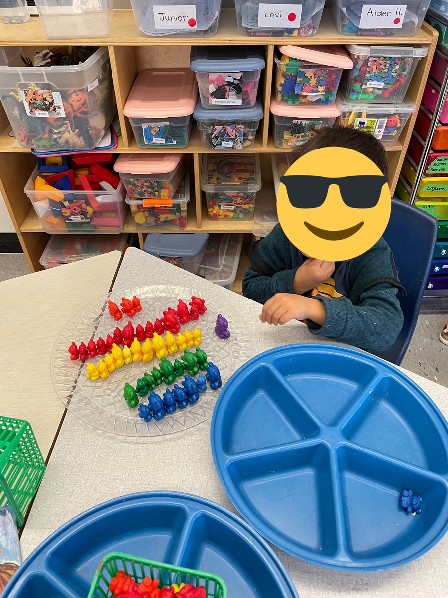 kindieroomthree's tweet photo. Sorting, sorting everywhere! The bears and dinos were all jumbled up! We thought of ways to organize them into groups #maththinkers #problemsolvers @orioleparkjps https://t.co/ezCsknediz