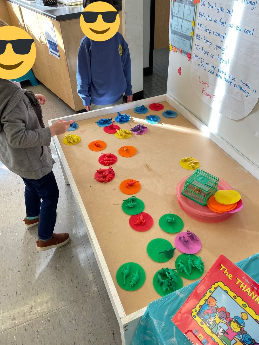 kindieroomthree's tweet photo. Sorting, sorting everywhere! The bears and dinos were all jumbled up! We thought of ways to organize them into groups #maththinkers #problemsolvers @orioleparkjps https://t.co/ezCsknediz