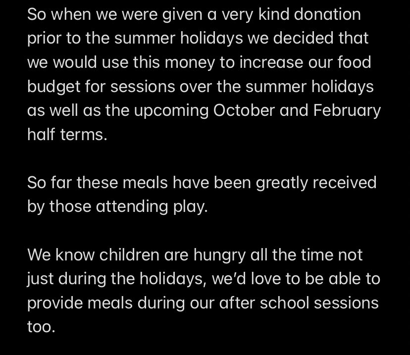 Play_Glos's tweet photo. 🧀🥪🌯 FOOD &amp; FUN 🍇🍎🍌
Thanks to a kind donation we were able to increase our food budget this summer &amp; fed hungry families at our play sessions. We will do the same during Oct &amp; Feb #halfterm

Pls support us to do more:

https://t.co/vsoIUsxTwW

#CharityTuesday #PlayRangers https://t.co/K7hrjBfQGI