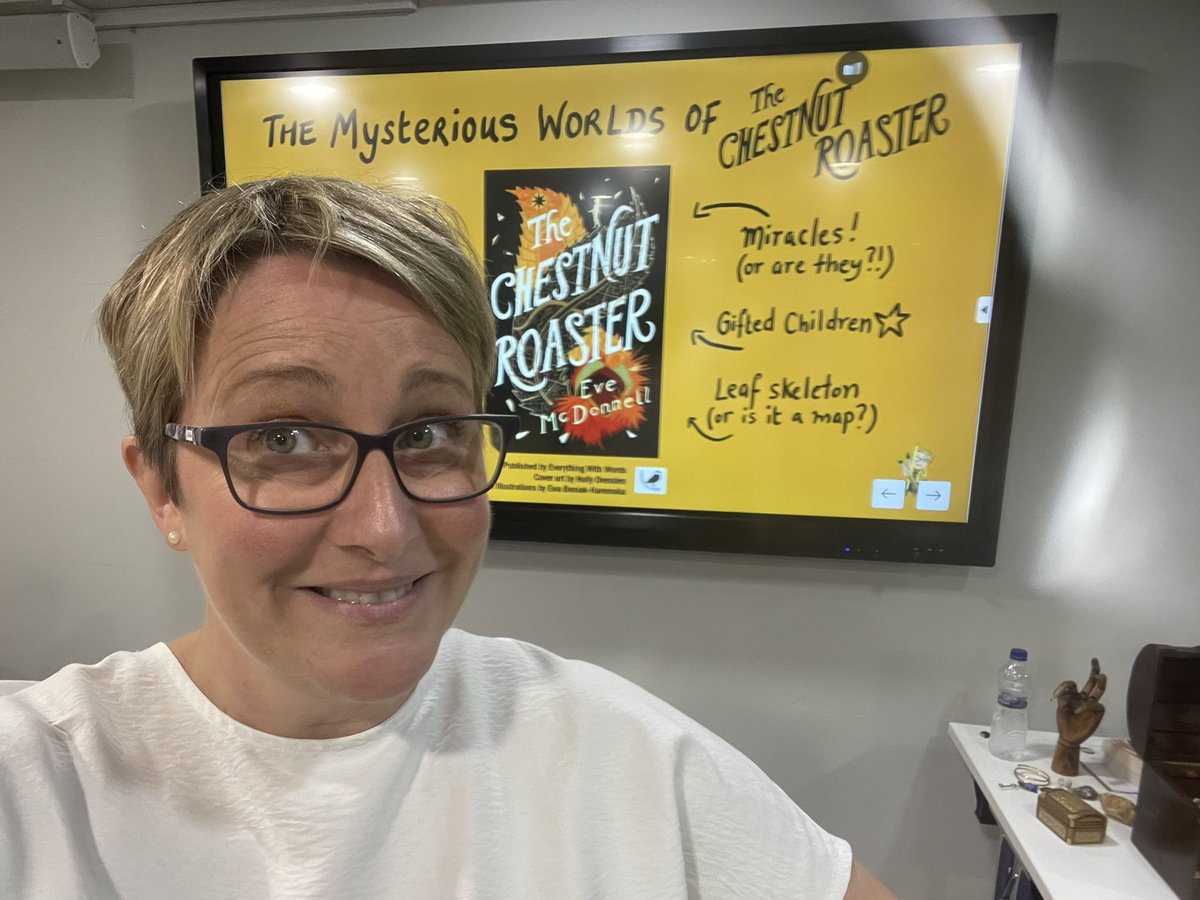 Eve_Mc_Donnell's tweet photo. And we’re off! The first of many #ChildrensBookFestival events throughout October. Today with a class of young storytelling wizards in @wexlibraries Bunclody! 💫🤩 #Elsetime #TheChestnutRoaster #CBF @EveryWithWords https://t.co/XnJYIgqfXc