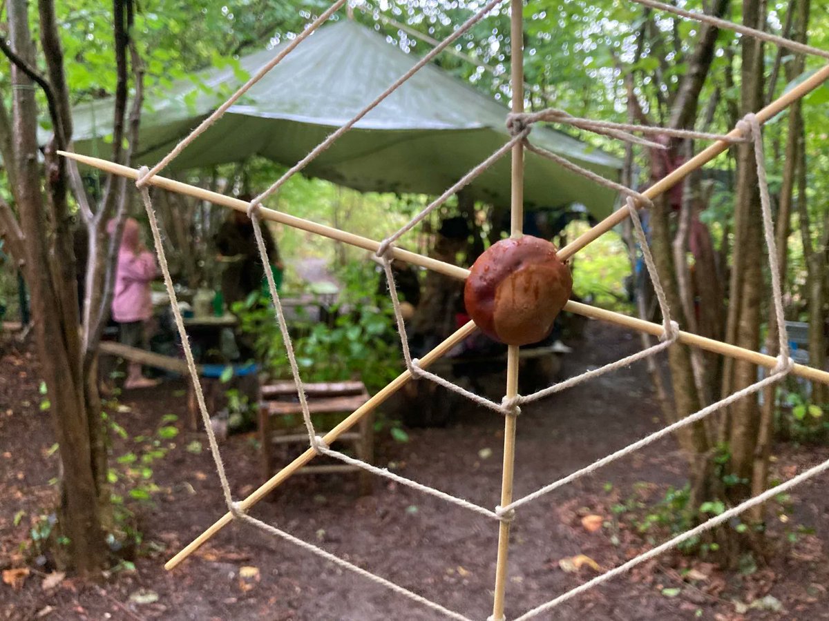 RootedWild's tweet photo. Spiderweb conkers! One of the seasonal crafts on offer at our Friday Home Ed day! Thank you https://t.co/qNzjEGFEgC