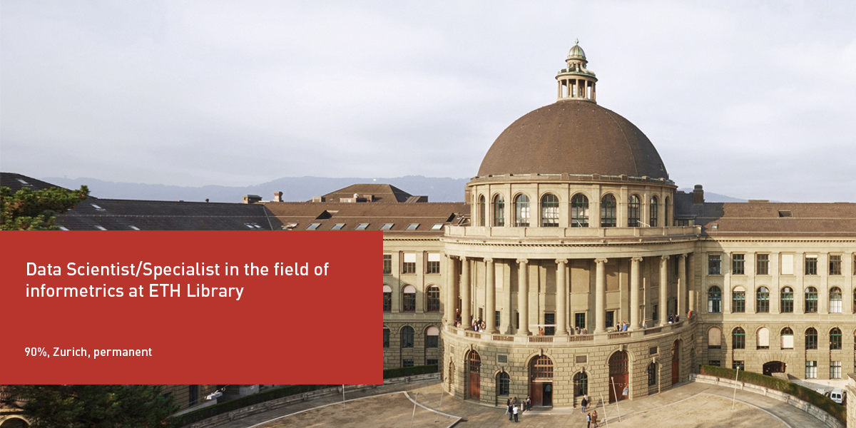 ETHBibliothek's tweet photo. #Job: We are looking for a Data Scientist/Specialist in the field of informetrics (90%, #Zürich, permanent).Learn more about the job description and the requirements profile: https://t.co/Jb4Rpz21f3
#jobs #informetrics #scientometrics #bibliometrics #knowledgemanagement https://t.co/2tRZYwjQac