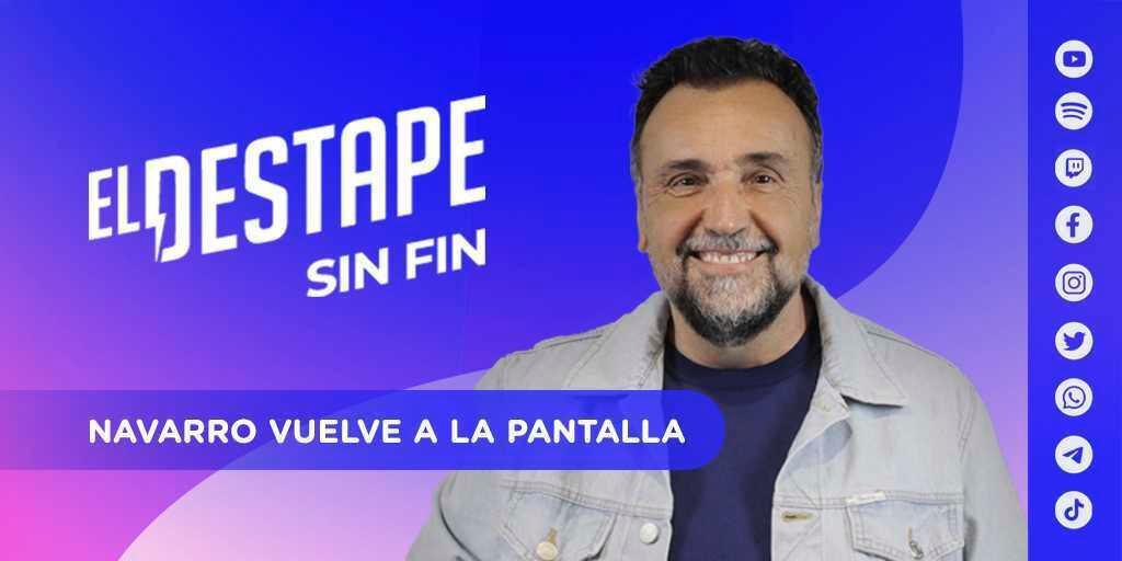 eldestapeweb's tweet photo. #ElDestapeSinFin 👉 Una plataforma universal de política y humor. Vuelve Navarro a la pantalla y lo vas a ver hasta en la sopa.

Youtube, Twitch, Instagram, Twitter, Facebook y Spotify. Pronto en todos los celulares 📲 https://t.co/pzBu1WVhs8
