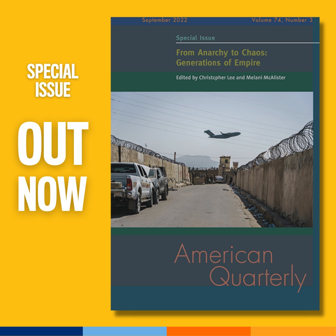 Hopkins Press (@jhupress) on Twitter photo The latest <a href="/AmerStudiesAssn/">American Studies Association</a> American Quarterly is a special issue, "From Anarchy to Chaos: Generations of Empire". Read the issue's introduction from Guest Editors Christopher Lee and @MelaniMcA: bit.ly/3ycpukI The latest <a href="/AmerStudiesAssn/">American Studies Association</a> American Quarterly is a special issue, "From Anarchy to Chaos: Generations of Empire". Read the issue's introduction from Guest Editors Christopher Lee and @MelaniMcA: bit.ly/3ycpukI