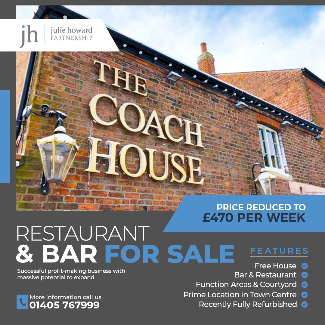 JulieHowardP's tweet photo. 💥ONLY £470 PER WEEK &amp; £10K DEPOSIT💥 MAKING IT AMAZING VALUE FOR MONEY AND HUGE POTENTIAL TO EXPEND‼️

BAR/RESTAURANT BUSINESS FOR SALE IN GOOLE, EAST YORKSHIRE🍴🍻🍷...

An information brochure is available to download here:
https://t.co/0O0bHg3fg9

#businessforsale #barforsale https://t.co/HJPjbm5T9W