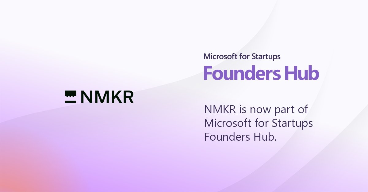 We are thrilled to announce that NMKR has been approved for <a href="/msft4startups/">Microsoft for Startups</a> 🚀

Through this program, NMKR can accelerate the development of new products &amp; features, making building on the blockchain easier for everyone. 

microsoft.com/en-us/startups 

#Cardano #MicrosoftForStartups