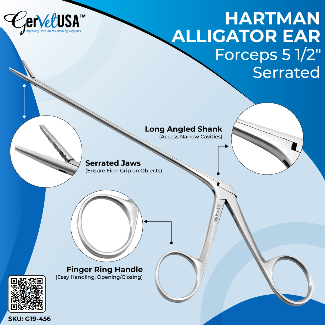 GerVetUSA's tweet photo. Get our Hartman Alligator Ear Forceps - Ideal for myringotomy procedures to insert or remove tubes or dressings and extract foreign bodies from confined cavities.

Learn more: https://t.co/D5afA3PQC2

#GerVetUSA #HartmanAlligatorEar #SurgicalForceps #SurgeryInstruments https://t.co/PBcw14hk42