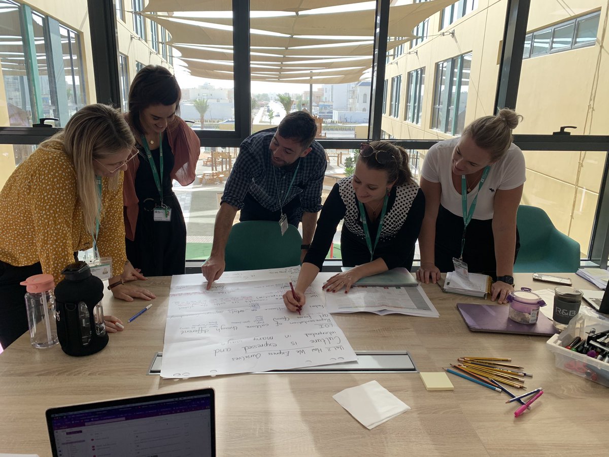 Raha_PYP_KCC's tweet photo. We 💚 the PYP! Homeroom, Specialist and Student Support teachers collaboratively planning their next unit of inquiry! Can’t wait to see the students’ knowledge, skills and understandings develop as they inquire into their new unit. #backwardsplanning #KCCprimary https://t.co/1iVjt8ZHWh