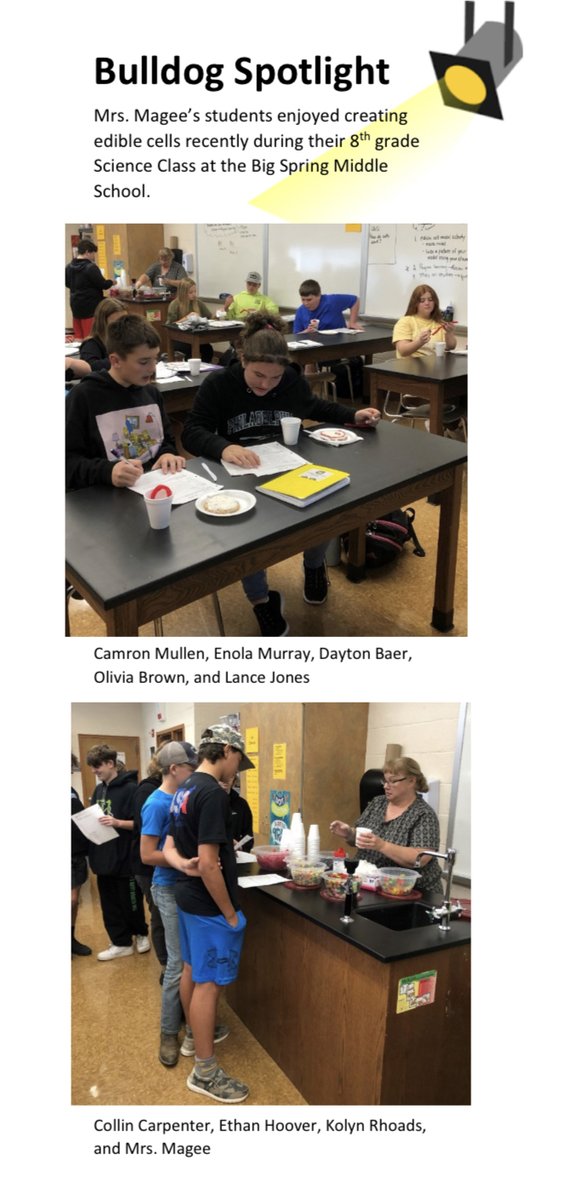 Check out this week's Bulldog Spotlight - Mrs. Magee's 8th Grade Science Class!