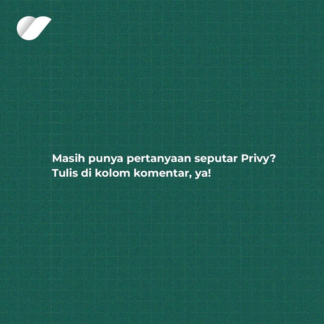 PrivyID's tweet photo. Masih punya pertanyaan tentang Privy? Tulis pertanyaan kamu di kolom komentar ya!
#PrivylegeforEveryone #ChooseRight #ChoosePrivy https://t.co/TE8bTh9yJG
