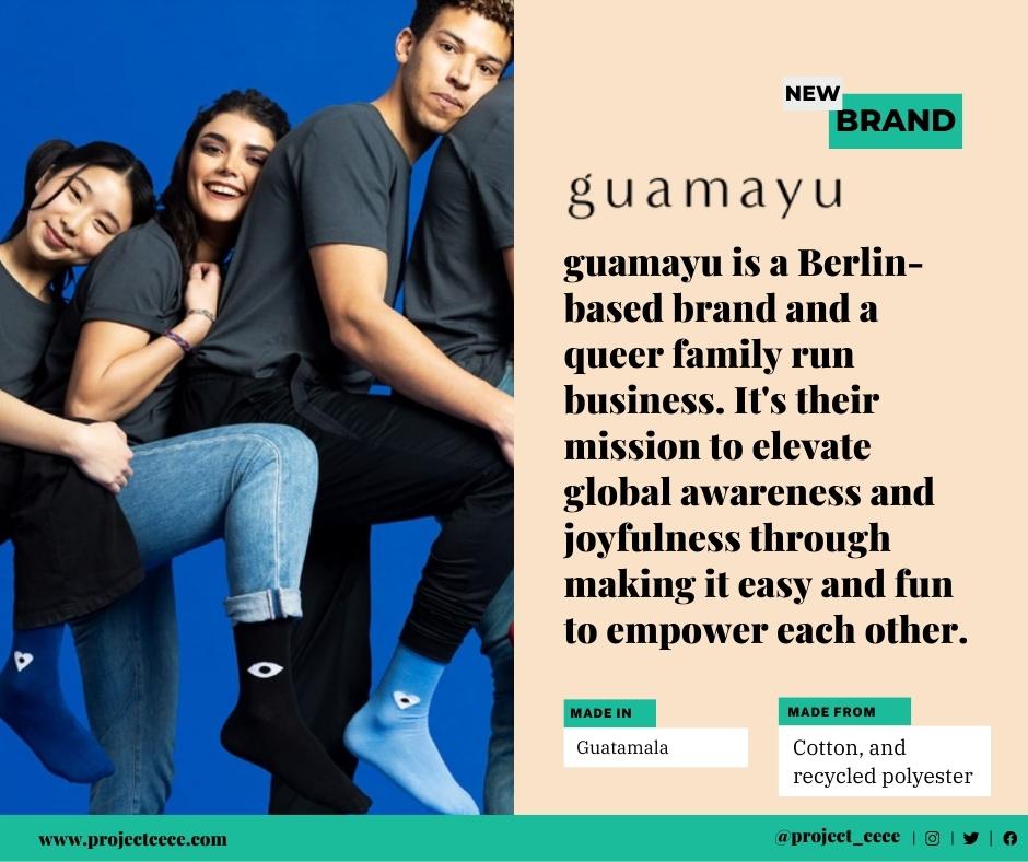 Project_Cece's tweet image. ✨New: guamayu ✨
guamayu is a Berlin-based brand and a queer family-run  business created by the couple Elliot and Ruben.  
🤝 They produce ethically in Guatemala, where Eliot has his roots.
🌱 And donate 10% to empower Indigenous women in Guatemala. 
cece.eco/guamayu