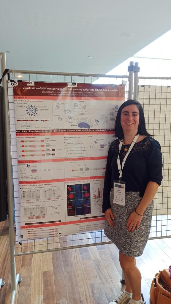 AlexiaDamour's tweet photo. Come on to see our work (P65) on the visualization of RNA transport and translation during SARS-CoV-2 infection ! #sifrARN2022 @arna_lab https://t.co/On2iFZsa51