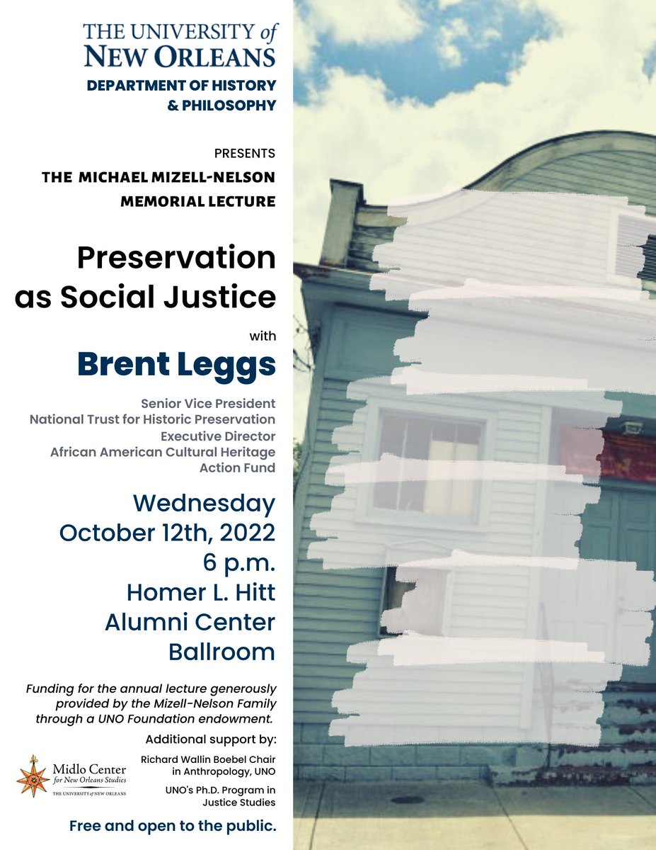 Join us for the annual Michael Mizell-Nelson Memorial Lecture with a presentation from Brent Leggs, Senior Vice President of the National Trust for Historic Preservation and Executive Director of the African American Cultural Heritage Action Fund.

Free and open to the public!