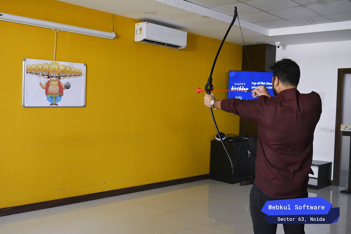 webkul's tweet photo. May this Dussehra light up for you the hopes of happy times and dreams for a year full of smiles. #Webkul is celebrating #Dussehra and MahaNavmi.

#LifeAtwebkul #2022Dussehra #Celebration #Fun https://t.co/UOeUDmQX2H