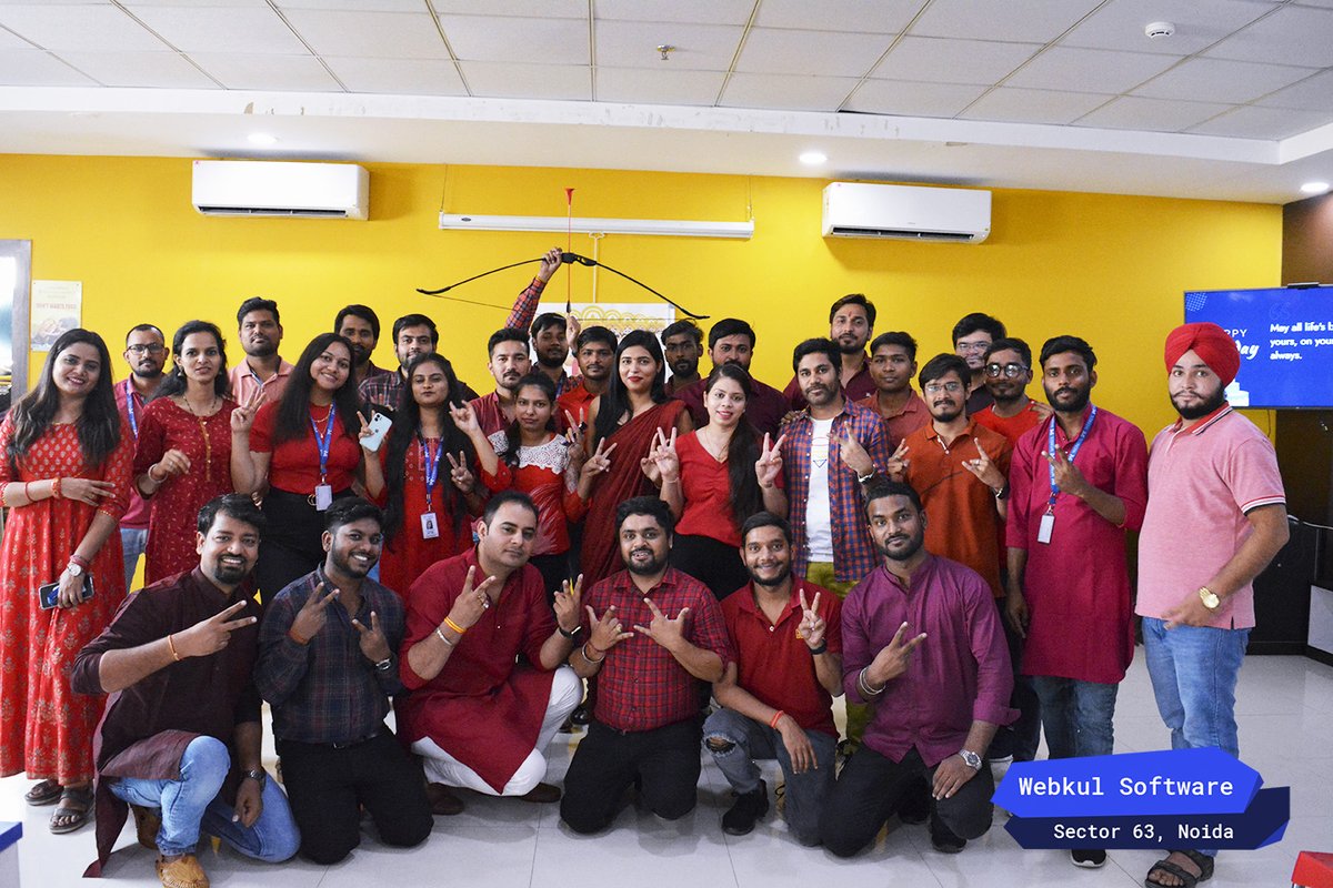 webkul's tweet photo. May this Dussehra light up for you the hopes of happy times and dreams for a year full of smiles. #Webkul is celebrating #Dussehra and MahaNavmi.

#LifeAtwebkul #2022Dussehra #Celebration #Fun https://t.co/UOeUDmQX2H