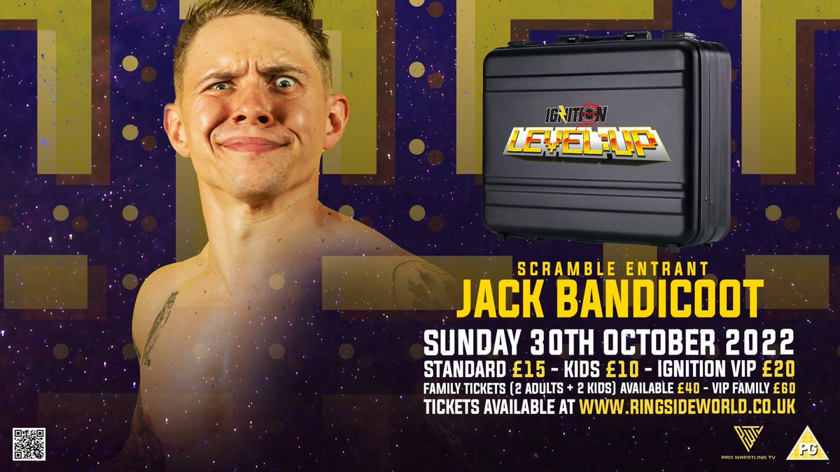 ⬆️ LEVEL UP ⬆️ Your first entrant and making his TNT IGNition return, one half of the amazing tag team @CRASHBOAT182 the one and only @bandicoot_jack 🎟 ringsideworld.co.uk/event3353/tnt-…