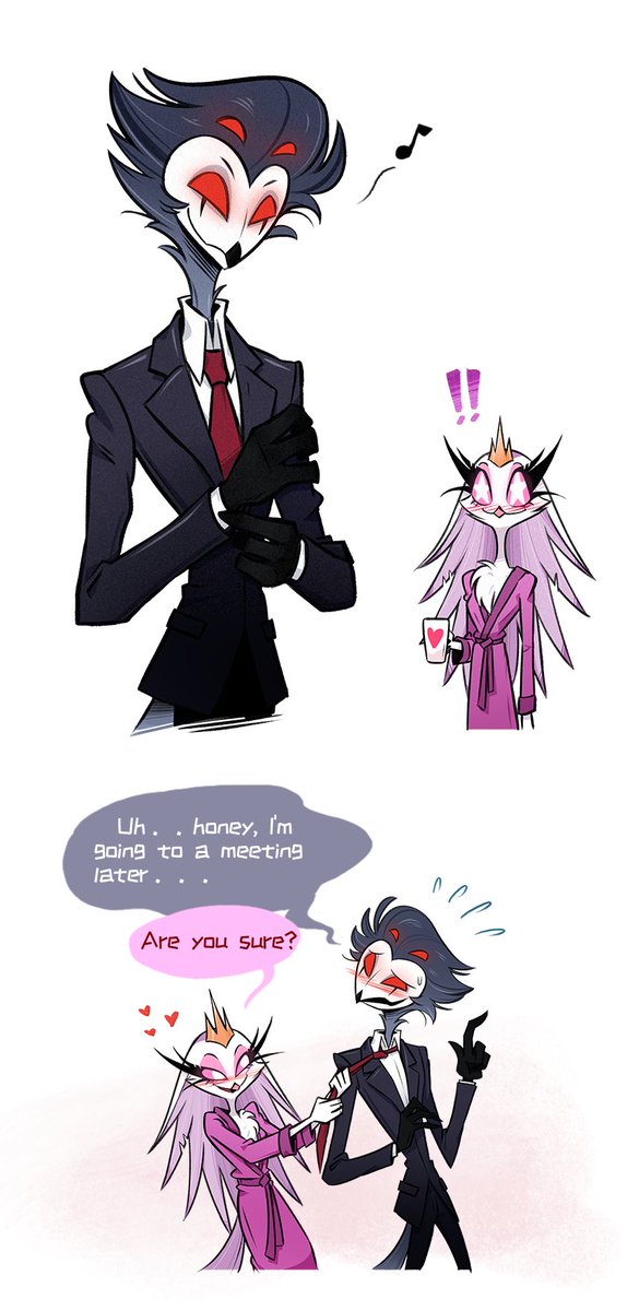 xszwhr's tweet photo. I tried to translate with Google, I hope there will be no more mistakes ..😂😂
《I go to a meeting》
#HelluvaBoss #HelluvaBossFanart #HelluvaBossStella #HelluvaBossStolas https://t.co/RUdxG4i5ZQ
