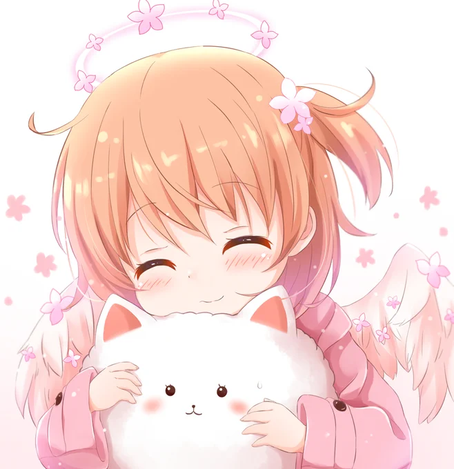 もふもふ天使なココアちゃん#天使の日 #gochiusa 