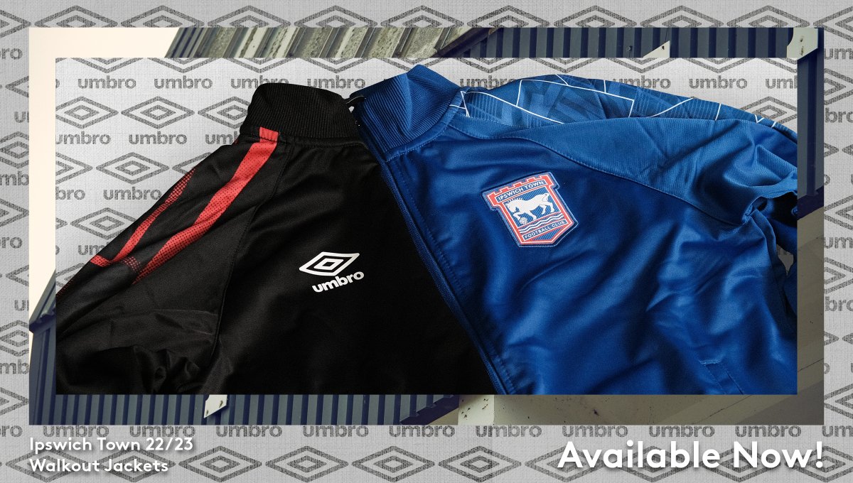 Get the full match day experience with our Umbro 22/23 Walk Out jackets, available in store and online now #itfc