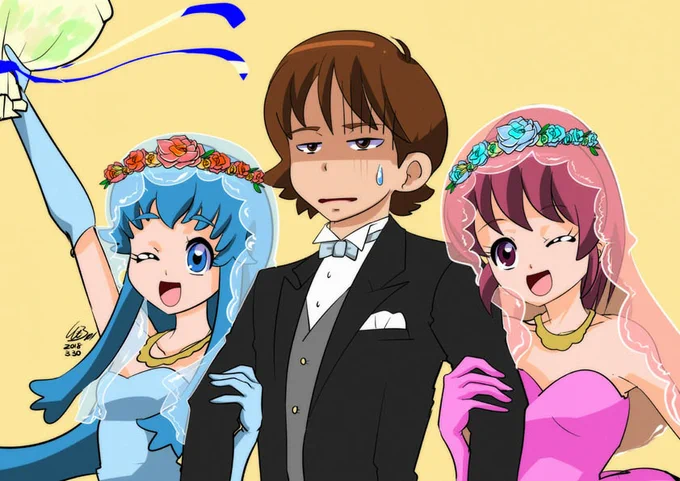 お姫様抱っことかウェディング絵とか地味に好きですね #ご新規フォロワーさんは初見かもの過去絵を貼ろう 