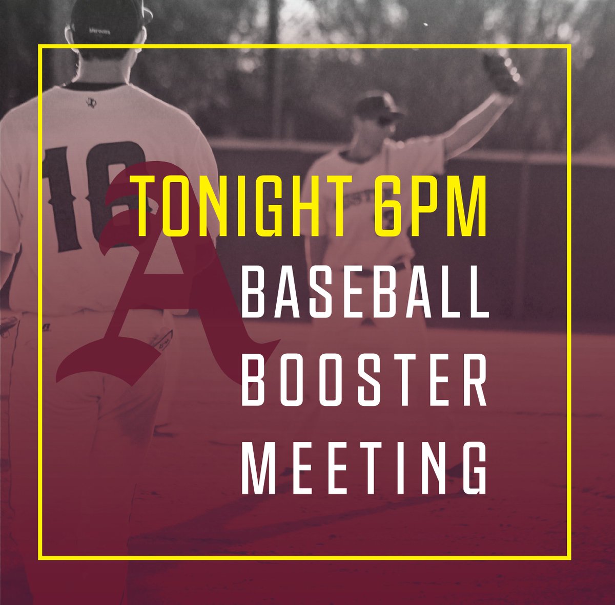 AustinHighBSBL's tweet photo. Fall Baseball Booster Club Meeting TONIGHT 6pm. Maroon Room at AHS (Athletic Hall). Hear from Coach Brown, Booster Club, and talk anything Maroon Baseball. Players are welcome but not required. #AustinHighBSBL #LoyalForever https://t.co/I2LZ6xgDq3