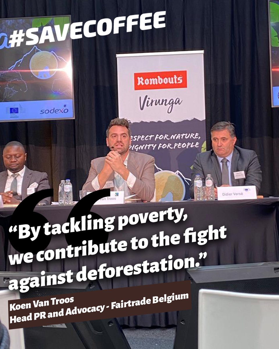 Fairtrade_BE's tweet photo. On the eve of #FairtradeWeek, @Koenvantroos represented Fairtrade during the debate organised by @RomboutsCoffee ☕ 📣 "Poverty pushes producers to engage in #deforestation. If we pay producers a fair price, they will not try to increase their production through deforestation.”🌱 https://t.co/LDxTZP04KA