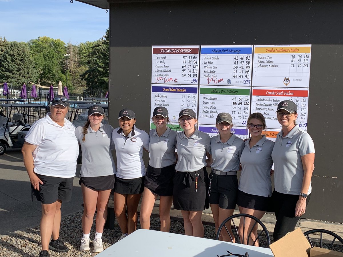 tkwapnioski's tweet photo. Congratulations to the ⁦@DiscovererWay⁩ ⁦@DiscoverersGolf⁩ for their 🥉place finish at district golf.  #Lasso finishes 2nd w/ an 80 and #Goc 8th w/ a 94 👏👏👏👍 https://t.co/8metLH6Qq4