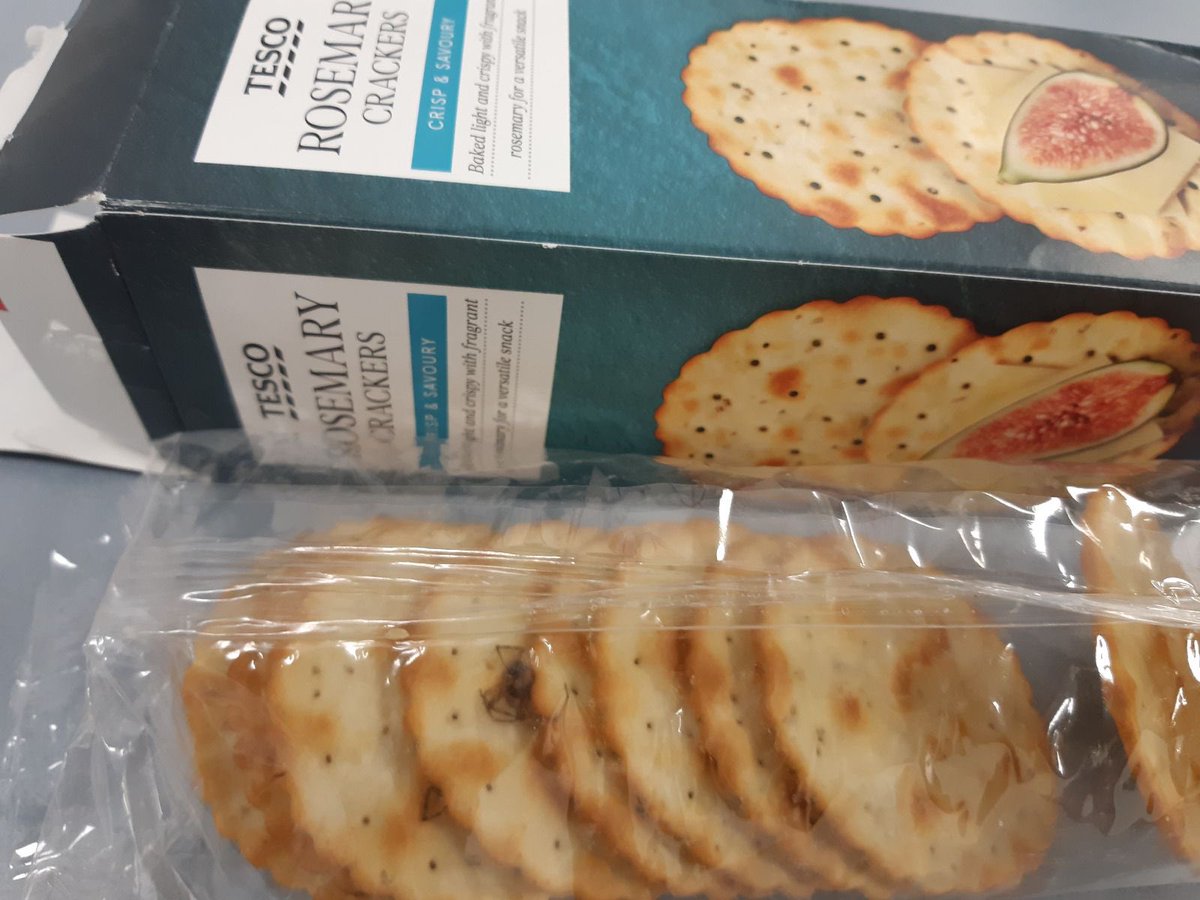 CoupeCakes's tweet photo. A dead spider in my crackers wasn’t quite part of my lunch order @Tesco….
Much to the surprise of me and my colleagues who were amused by my shrieking https://t.co/QYdWayb3V7