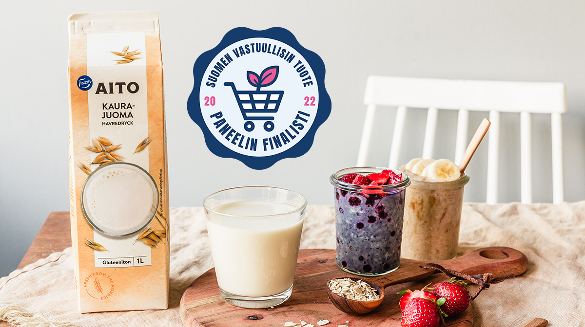 Fazer Aito Kaurajuoma on mukana Suomen vastuullisin tuote 2022 -kilpailussa. Yleisöäänestys on käynnissä – kiritetään yhdessä kotimainen kaura voittoon! Lue lisää ja käy antamassa äänesi: bddy.me/3SVDSWA #ostavastuullisesti #suomenvastuullisintuote #northernmagicmadereal