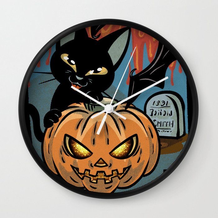 🐱 BATKEI ART on Twitter "🐱 🎃Halloween 3 Wall Clock by BATKEI (Keiko W