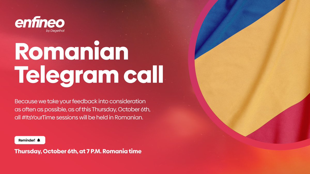 enfineoapp's tweet photo. #ItsYourTime 👉 the live telegram call we have (almost) every #Thursday, where YOU choose the topic.
 
It's everything money related! 🤑 If you like this topic, it's a fantastic way to spend your Thursday evening 🍿
 
Vote the topic 👉 https://t.co/Be6osrIU7j
 
*RO language 🇷🇴 https://t.co/N9UcsejsEO