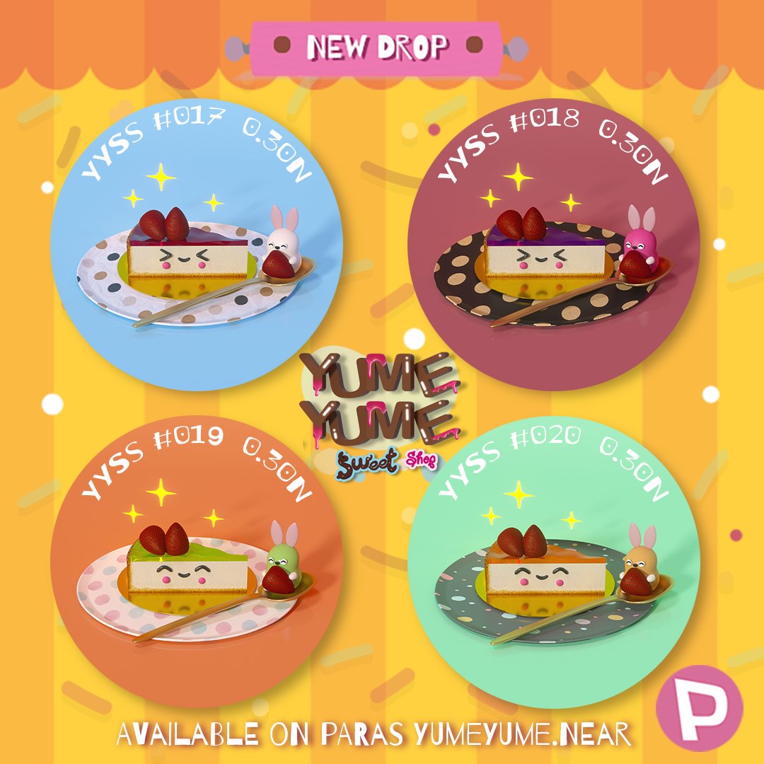 Say Cheese!! 🧀🍓ชีสเค้กชิ้นโปรดพร้อมเสิร์ฟ
เติมพลังด้วยกันนะคะ🐰💒

<New drop Now>
YYSS #017 : 0.3N
paras.id/token/x.paras.…
YYSS #018 : 0.3N
paras.id/token/x.paras.…
YYSS #019 : 0.3N
paras.id/token/x.paras.…
YYSS #020 : 0.3N
paras.id/token/x.paras.…

#NFTTHAILAND #PARASnft