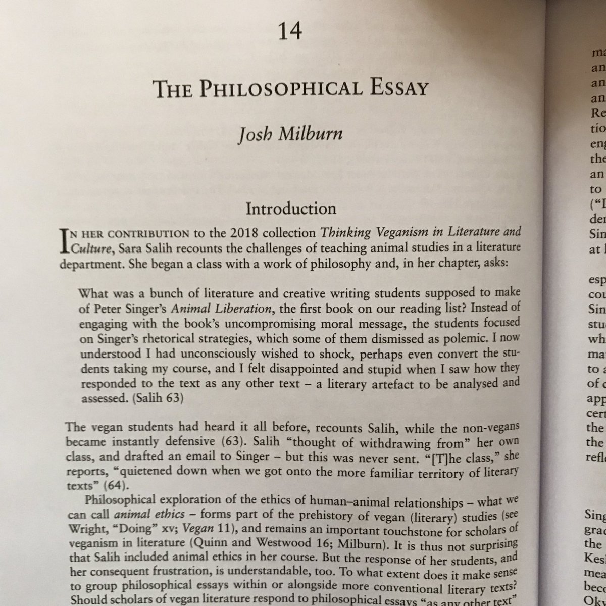 I’ve just received my copy of The Edinburgh Companion to Vegan Literary Studies (edited by <a href="/EmeliaQuinn/">Emelia Quinn</a> and Laura Wright). I’m the author of chapter 14: ‘The Philosophical Essay’. Lots to get your teeth into! #veganstudies #animalstudies #animalethics