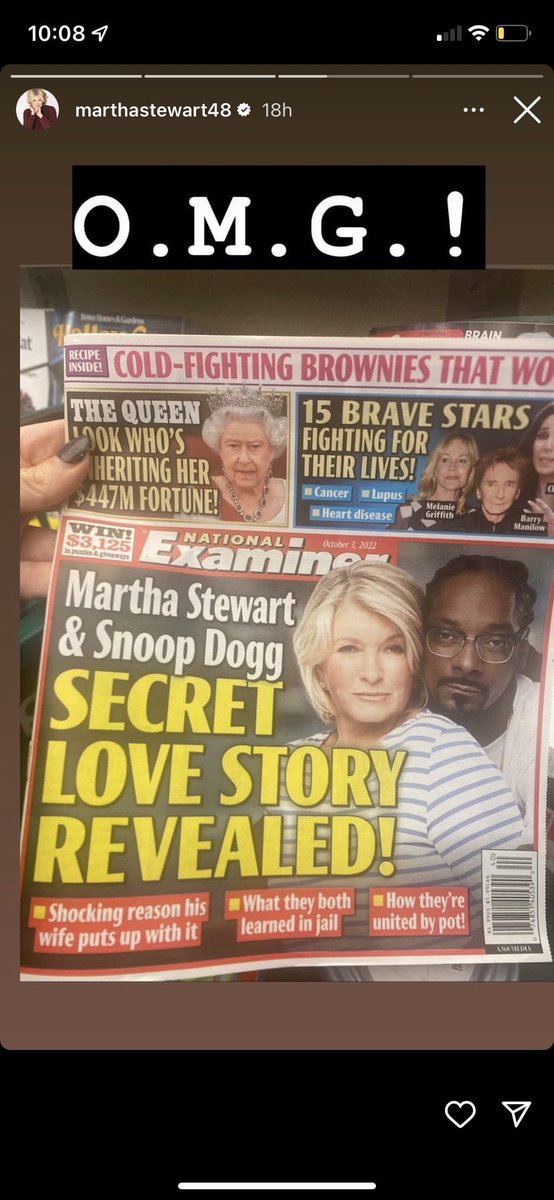 CeccaCecca's tweet photo. Actually please name a better human than Martha Stewart. True legend😂😍 https://t.co/eB8G4bUzrt