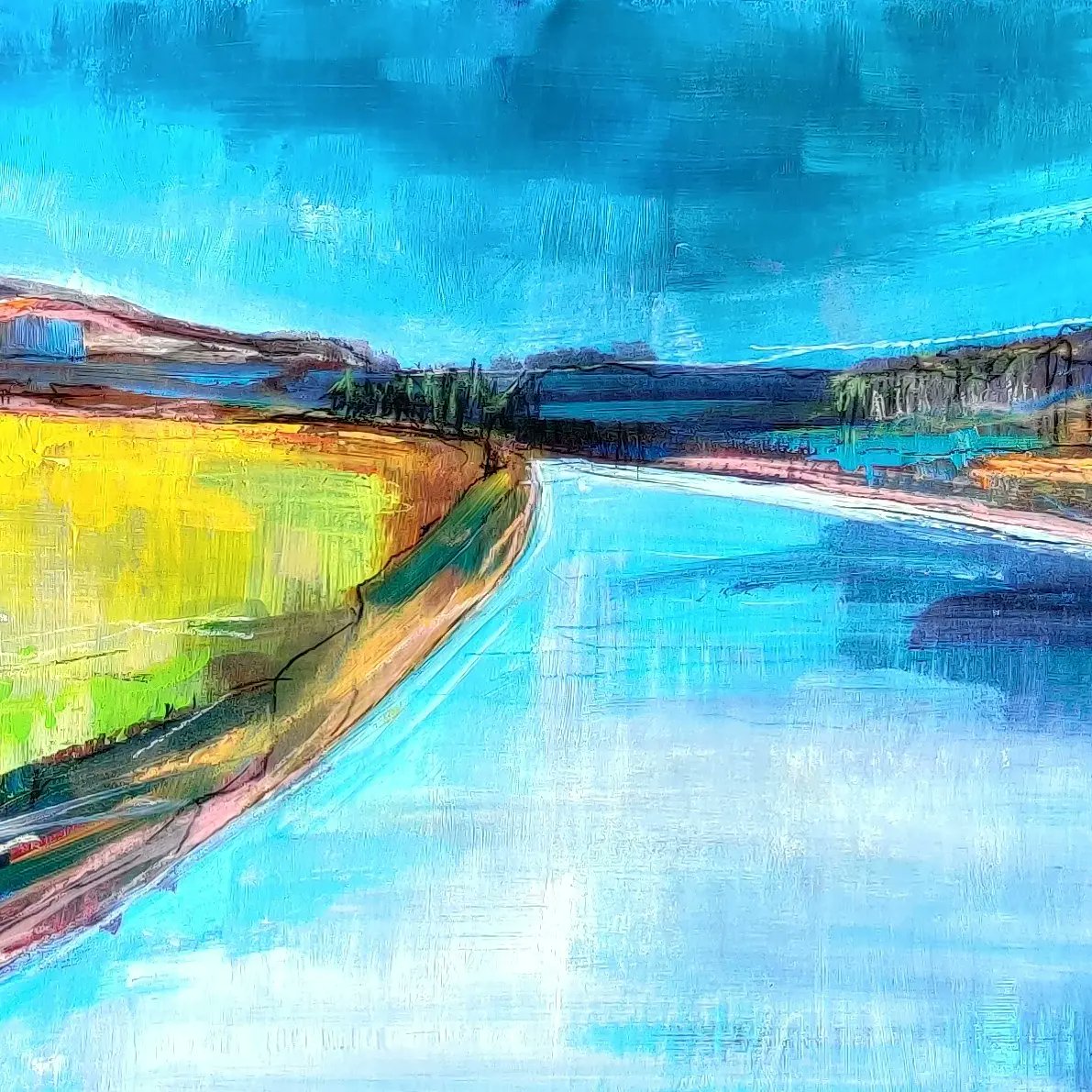 Ak3Rae's tweet photo. Four paintings now on display at The Milton Art Gallery in Crathes for their 'New Faces' exhibition running from October 4th - November 19th. 

#emergingartist #scottishartgallery #aberdeenshireart #bennachie #riverspey #speyside #colourinart #affordableart https://t.co/pQ0L0jByO0