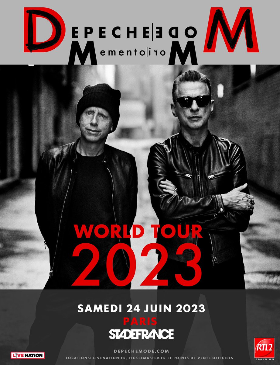 StadeFrance's tweet photo. Depeche Mode revient au Stade de France ! Le Memento Mori Tour passera par Paris le 24 juin 2023 🤩🤩🔥🔥 Prévente le 10 octobre à 10h, mise en vente générale le mardi 11 octobre à 10h 😎 

👉 https://t.co/lb3C4zB0aX https://t.co/d4VzssvzON