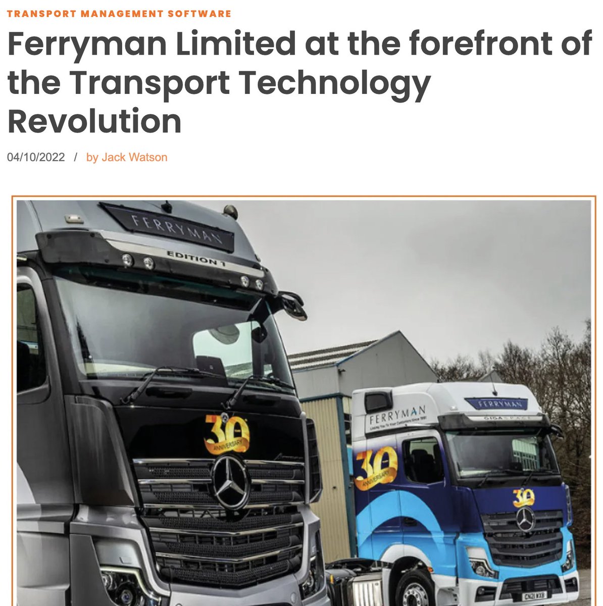 FerrymanLtd's tweet image. We are excited to be working alongside @HaulTech to further improve our Ferryman Operation.

The personalised Transport &amp;amp; Warehouse Management Systems will help our staff &amp;amp; customers manage our distribution &amp;amp; storage.

We will be doing a larger piece on this soon👍

#ferrymanltd