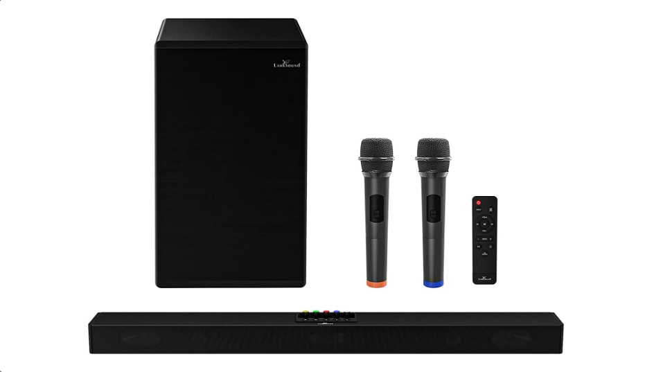 'Features/Details' Larksound Karaoke Machine for TV, with 2 Wireless Microphones, 2.1 Soundbar with Subwoofer, Bluetooth Sound Bar #LarksoundKaraokeMachineforTV #Larksound #KaraokeMachineforTV #KaraokeMachine #SoundbarwithSubwoofer #BluetoothSoundBar pinterest.com/pin/5956714882…
