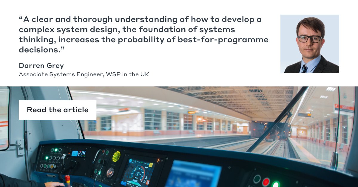 wsp's tweet photo. Read insights on how to create and manage a complex system design in major infrastructure programmes: https://t.co/2OyAZuD8tf
#SystemsIntegration #SystemsEngineering #MajorInfrastructure #MegaProjects #DesignThinking #SystemsThinking https://t.co/xmGKqNhPNZ