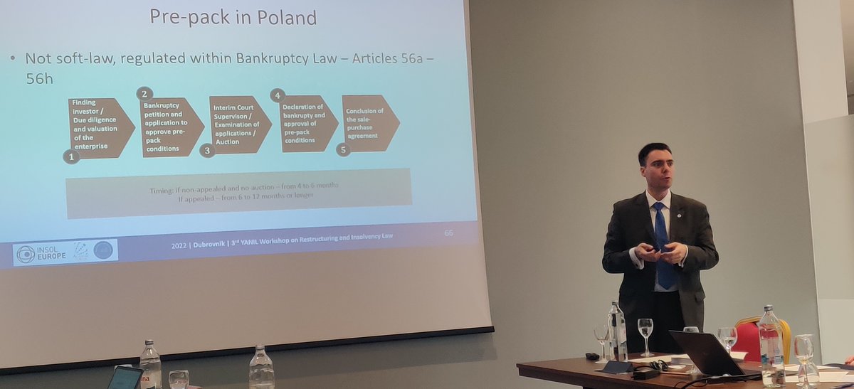 INSOLEurope's tweet photo. The 3rd paper @InsolYanil second panel by Mateusz Kalinski analyses the impact of employment protection in the context of the #prepack and the potential impact on Polish law in view of recent ECJ judgments such as Heiploeg. #YANILSLanding #insolvency #restructuring #bankruptcy https://t.co/9OHUOb0CUQ