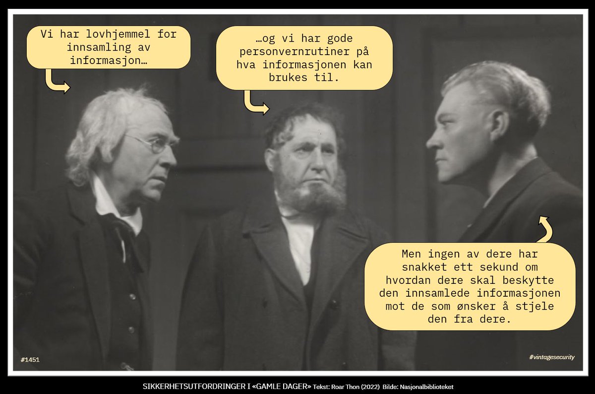 Litt slemt å legge ut denne i dag, men den er en allmenn kommentar som gjelder veldig mange virksomheter. Både offentlige og private... 
Slik har det vært i mange år!
#vintagesecurity #infosec #sikkerhet #humor #ironi