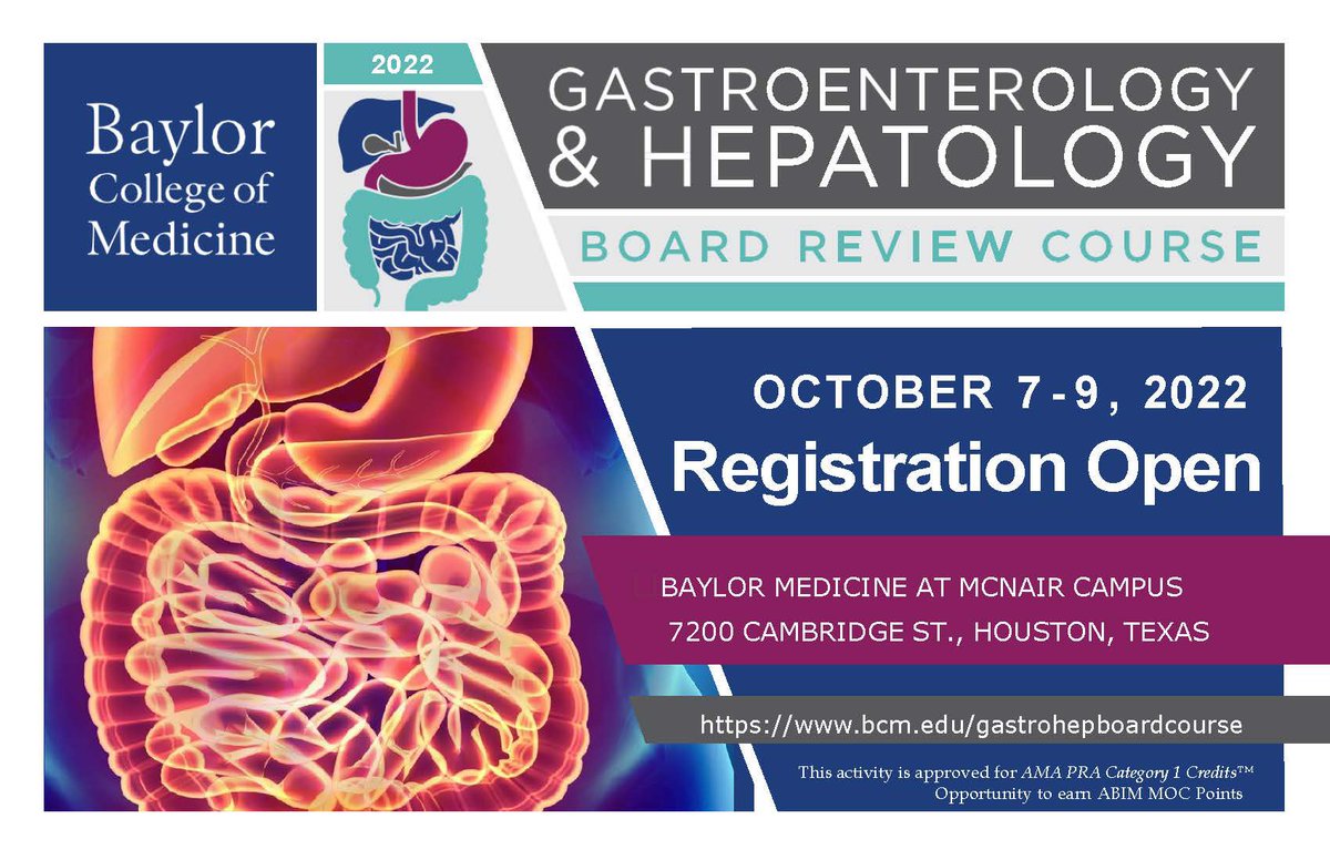 NMansourMD's tweet photo. FINAL CHANCE to register for our annual @bcm_gihep board review course being held this weekend—registration closes today at 5:00 PM (CT). https://t.co/kIRHgpFFnR https://t.co/LarZZ0tE6m