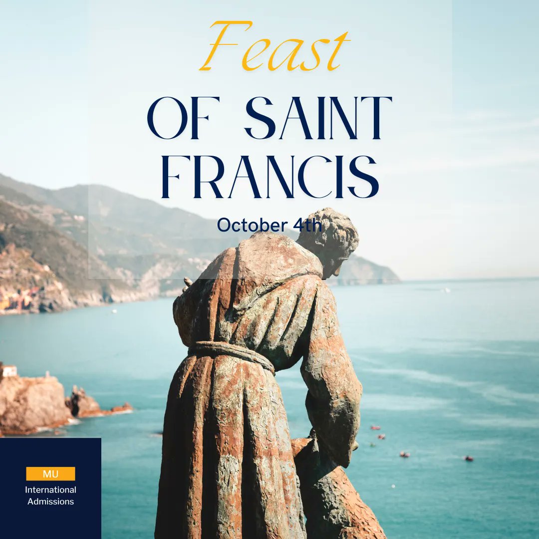 Marianuinterna1's tweet photo. Today we celebrate the Feast of Saint
Francis of Assisi to commemorate the life of Saint
Francis, patron saint of animals and environment.
#feastofsaintfrancis #marianuniversity https://t.co/9HoMO5XDyc