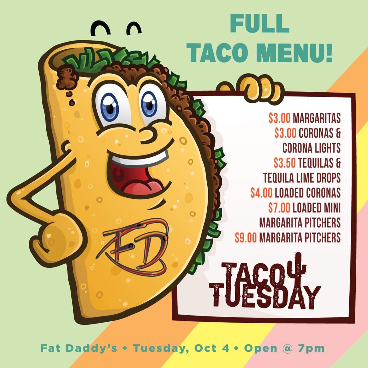 Get your taco fill! Doors open at 7