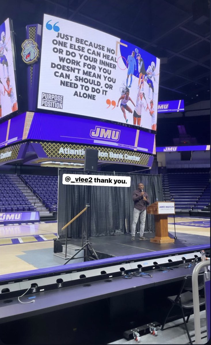 #MentalHealth ‼️ “No matter how big or small, it’s important because if it’s in your head, it is now occupying space in your mind that was once free.” #VadTalk #PurposeOverPosition #SpeakLife #FromTheInsideOut #GoDukes #JMU #HilinskisHope