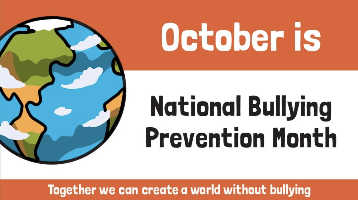 Oct. is National Bullying Prevention Month. Bullying can impact a student’s education, physical, emotional health &amp; safety. Join schools and communities on Oct. 19 by wearing orange to show you stand against bullying. Find resources, learn more at bit.ly/3EdsiBU.