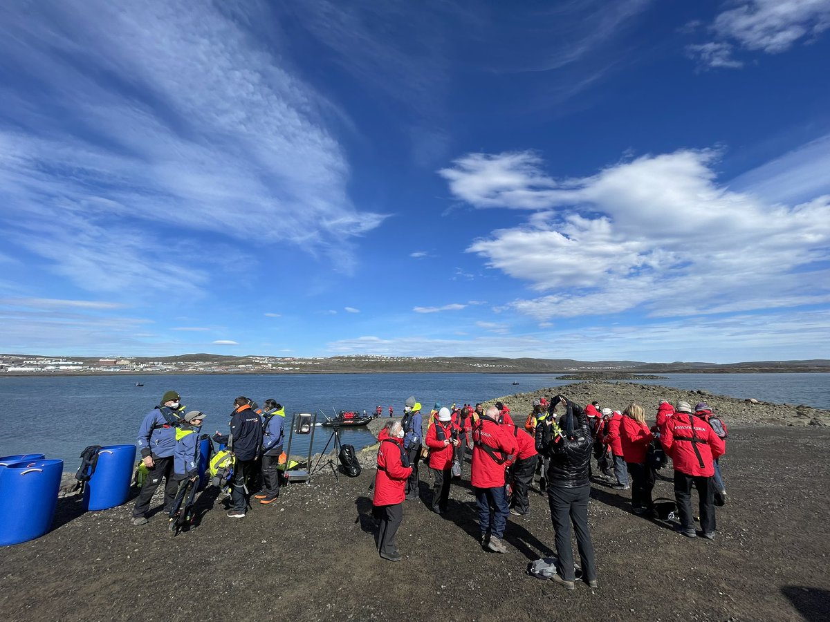 Inukpak_O's tweet photo. @Silversea visiting #iqaluit for the day! Beautiful sunny sky, learning, smiles and lots of shopping, contributing to the local economy! See you next for the 2023 sailing season! 
#inukpakoutfitting #truearcticexperience #nunavut #silverseacruises #cruiseship #arcticcruise https://t.co/GxEscrtbZZ