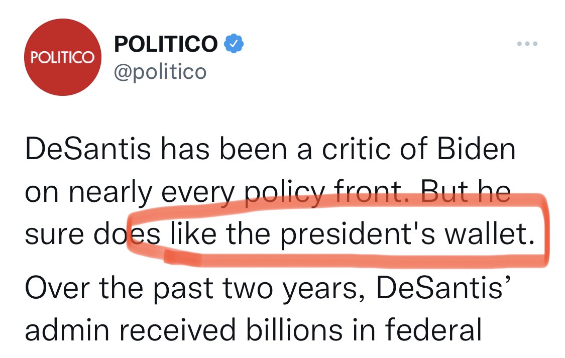 RepThomasMassie's tweet photo. Excuse me, it’s not the President’s wallet. That’s money taken from taxpayers (many of them in Florida) by Congress. As a matter of fact, the big guy has never shared his 10% with Florida. https://t.co/UnkXEvAX5l