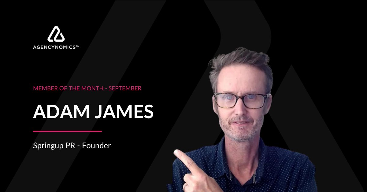 Congratulations Adam James, founder of <a href="/springuppr/">Adam James of Springup PR</a> on being our community member of the month for September